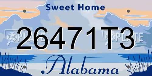 26471T3 Alabama License Plate