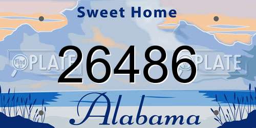26486 Alabama License Plate