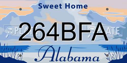 264BFA Alabama License Plate