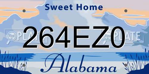 264EZ0 Alabama License Plate