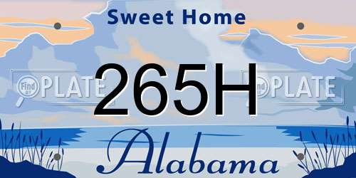 265H Alabama License Plate