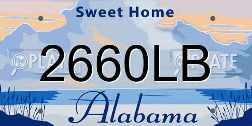 2660LB Alabama License Plate