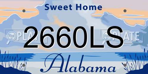 2660LS Alabama License Plate