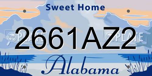 2661AZ2 Alabama License Plate