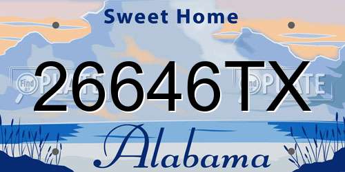 26646TX Alabama License Plate