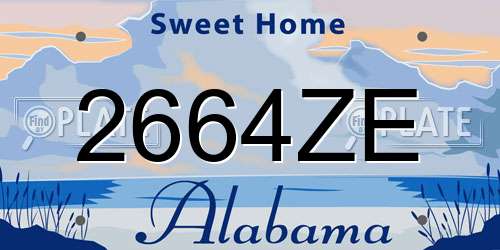2664ZE Alabama License Plate