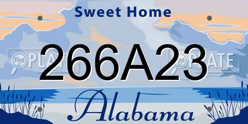 266A23 Alabama License Plate