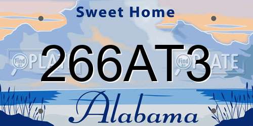 266AT3 Alabama License Plate