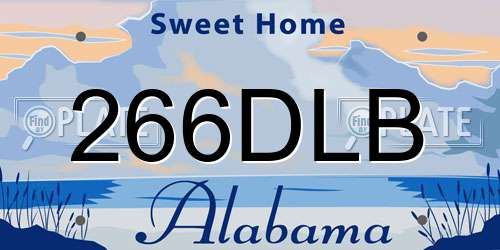 266DLB Alabama License Plate