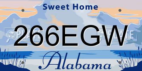 266EGW Alabama License Plate