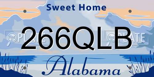 266QLB Alabama License Plate