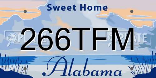 266TFM Alabama License Plate