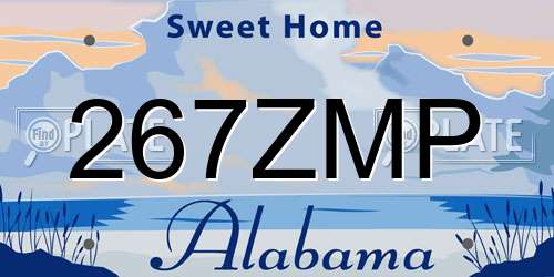 267ZMP Alabama License Plate