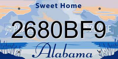 2680BF9 Alabama License Plate