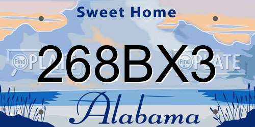 268BX3 Alabama License Plate