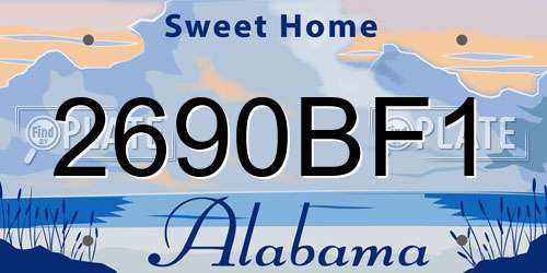 2690BF1 Alabama License Plate