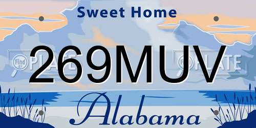 269MUV Alabama License Plate