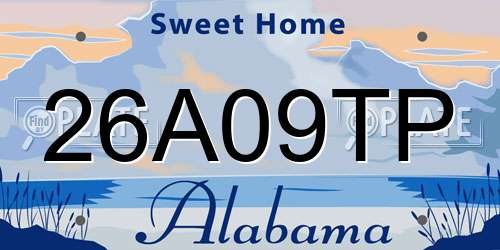 26A09TP Alabama License Plate