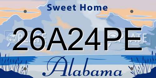 26A24PE Alabama License Plate