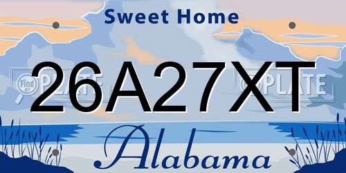 26A27XT Alabama License Plate