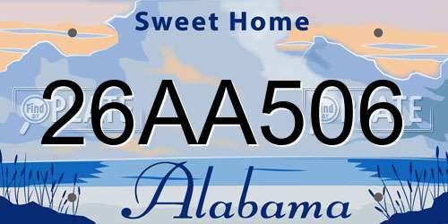 26AA506 Alabama License Plate