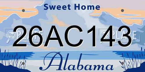 26AC143 Alabama License Plate