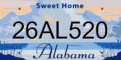 26AL520 Alabama License Plate