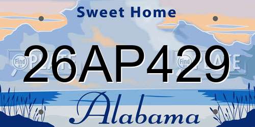 26AP429 Alabama License Plate