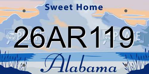 26AR119 Alabama License Plate