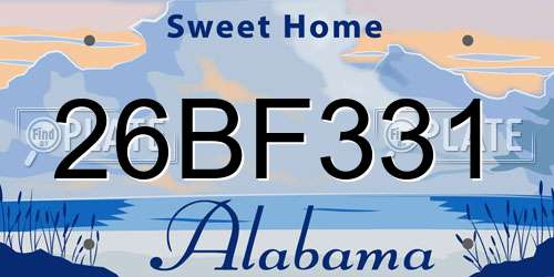26BF331 Alabama License Plate