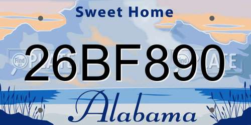 26BF890 Alabama License Plate