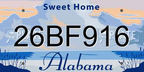 26BF916 Alabama License Plate