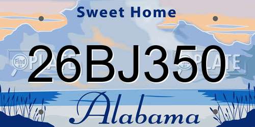 26BJ350 Alabama License Plate