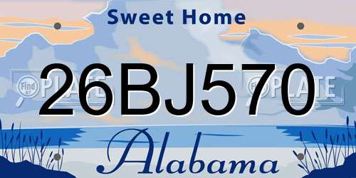 26BJ570 Alabama License Plate
