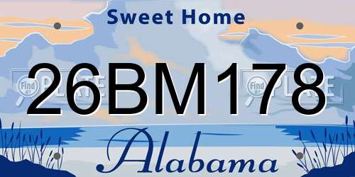 26BM178 Alabama License Plate