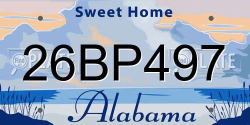 26BP497 Alabama License Plate