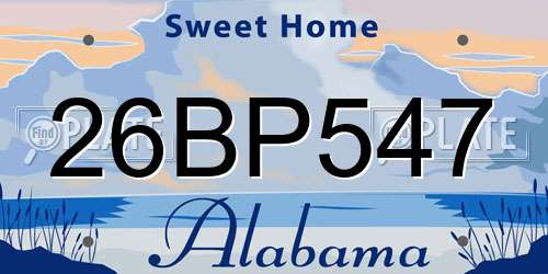 26BP547 Alabama License Plate