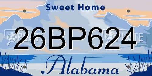 26BP624 Alabama License Plate