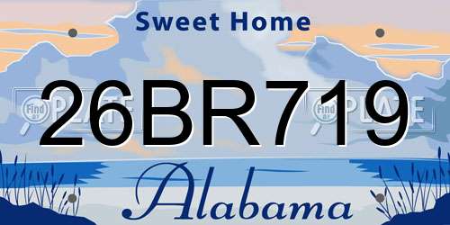 26BR719 Alabama License Plate