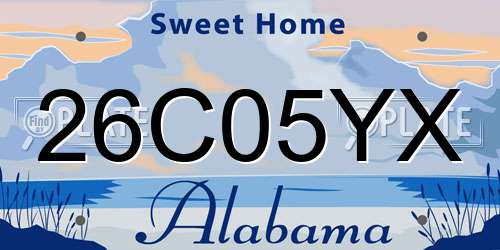 26C05YX Alabama License Plate