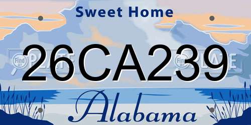 26CA239 Alabama License Plate