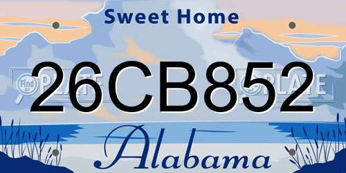 26CB852 Alabama License Plate