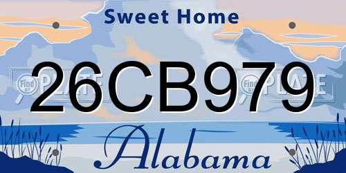 26CB979 Alabama License Plate