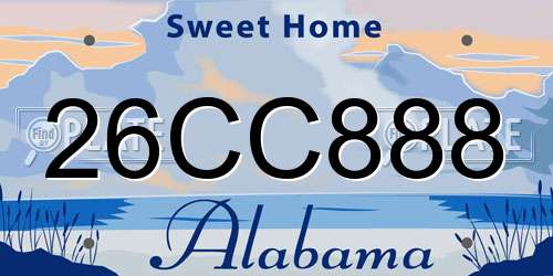 26CC888 Alabama License Plate