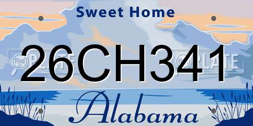 26CH341 Alabama License Plate
