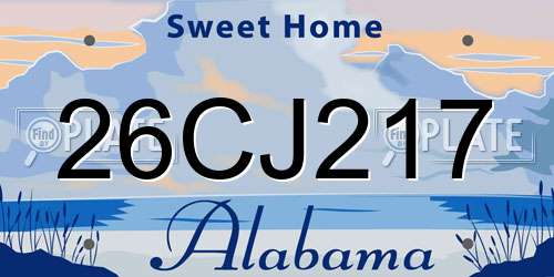 26CJ217 Alabama License Plate