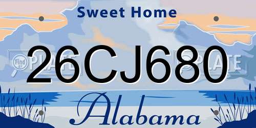26CJ680 Alabama License Plate