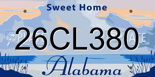 26CL380 Alabama License Plate