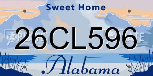 26CL596 Alabama License Plate