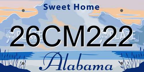 26CM222 Alabama License Plate